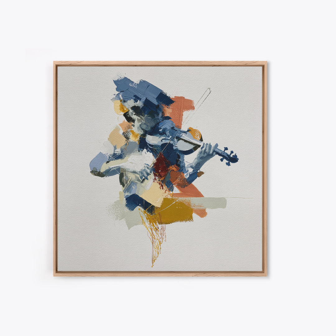Violinist Painted in Electric Brush Marks Canvas Print, Expressionist Art, Minimalist Decor, Living Room Decor, Expression, EXP-1x1-85