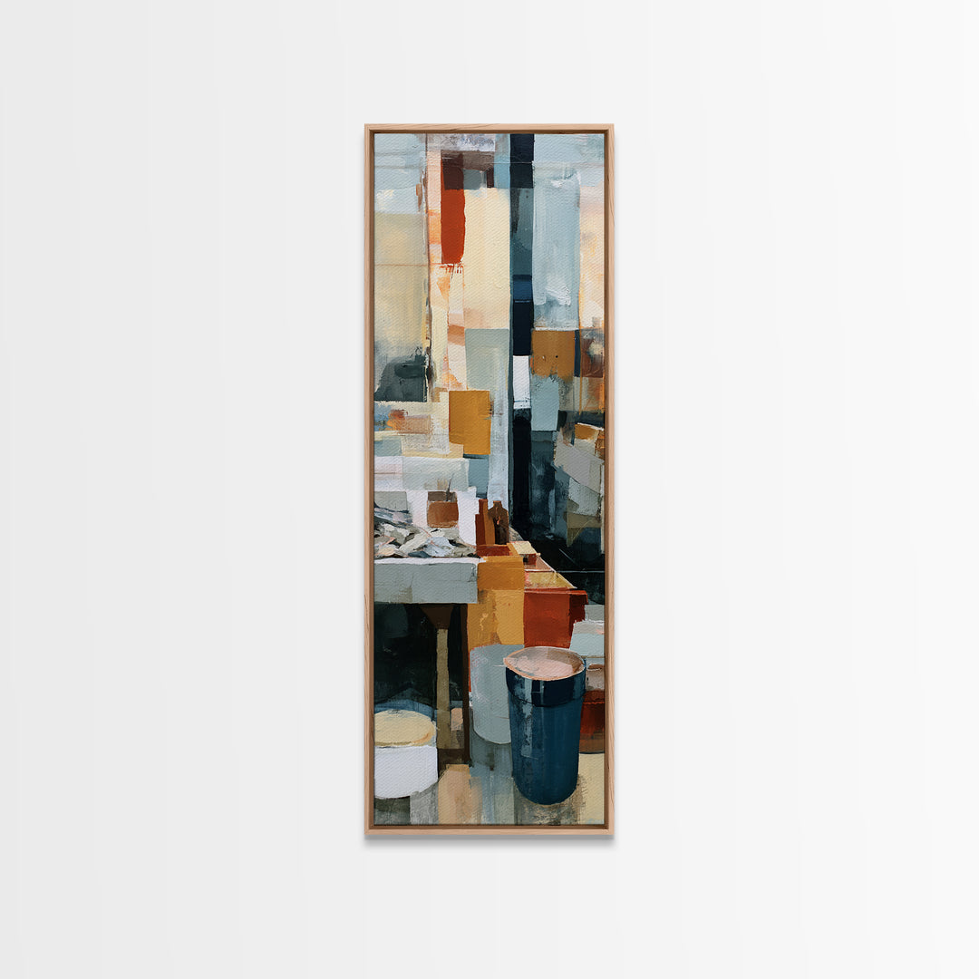 Fish Market Scene Canvas Print, Expressionist Art, Modern Art, Living Room Decor, Abstract Art, Expression, Wall Art, EXP-1x3-10