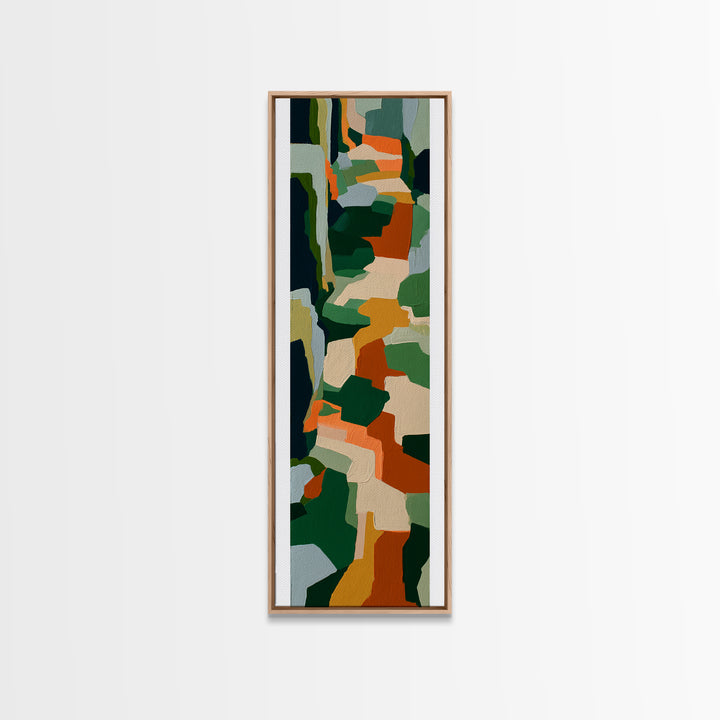 Garden Path with Thick Green and Orange Canvas Print, Expressionist Art, Downloadable Prints, Living Room Decor, Expression, EXP-1x3-26