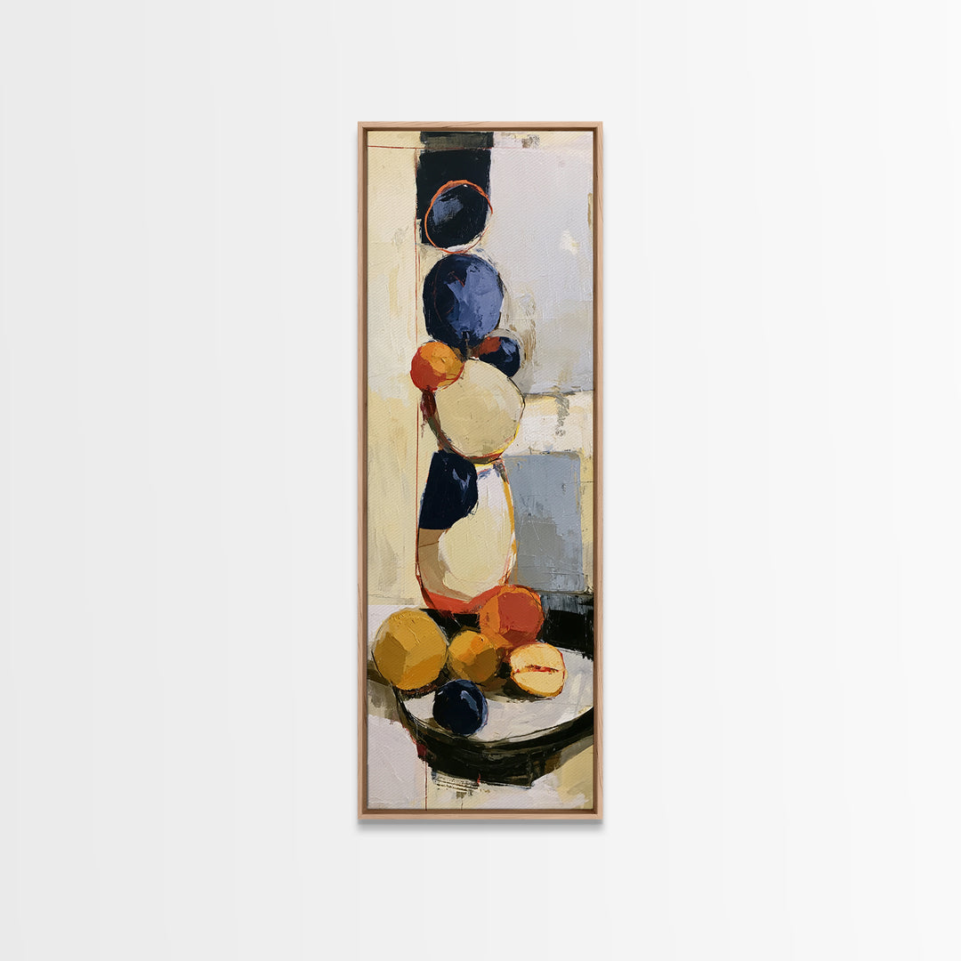 Bold Still Life of Fruit Framed Canvas Print, Expressionist Art, Textured Painting, Living Room Decor, Abstract Art, Expression, EXP-1x3-29