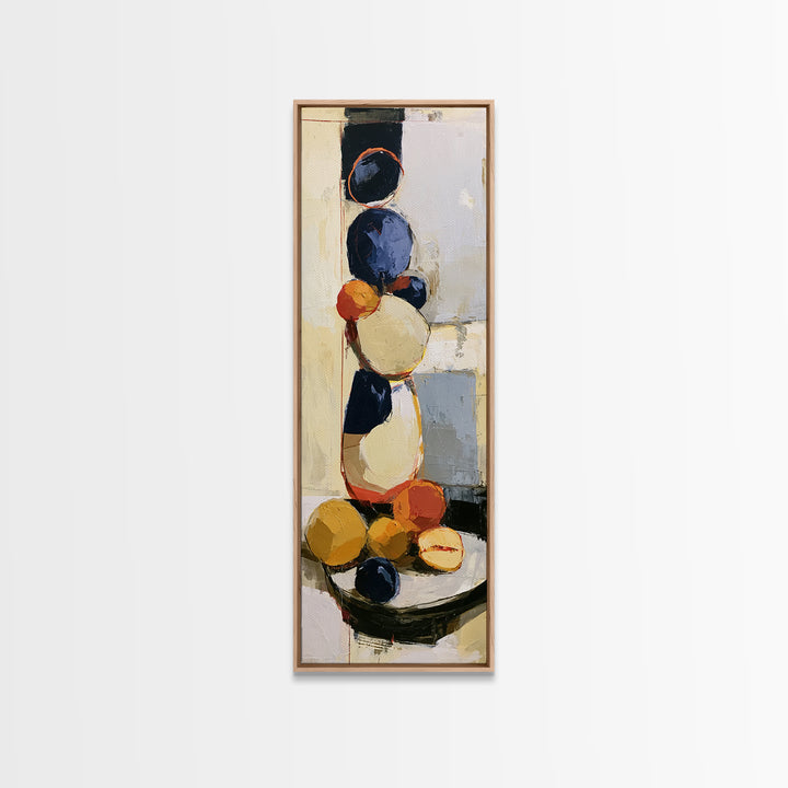 Bold Still Life of Fruit Framed Canvas Print, Expressionist Art, Textured Painting, Living Room Decor, Abstract Art, Expression, EXP-1x3-29