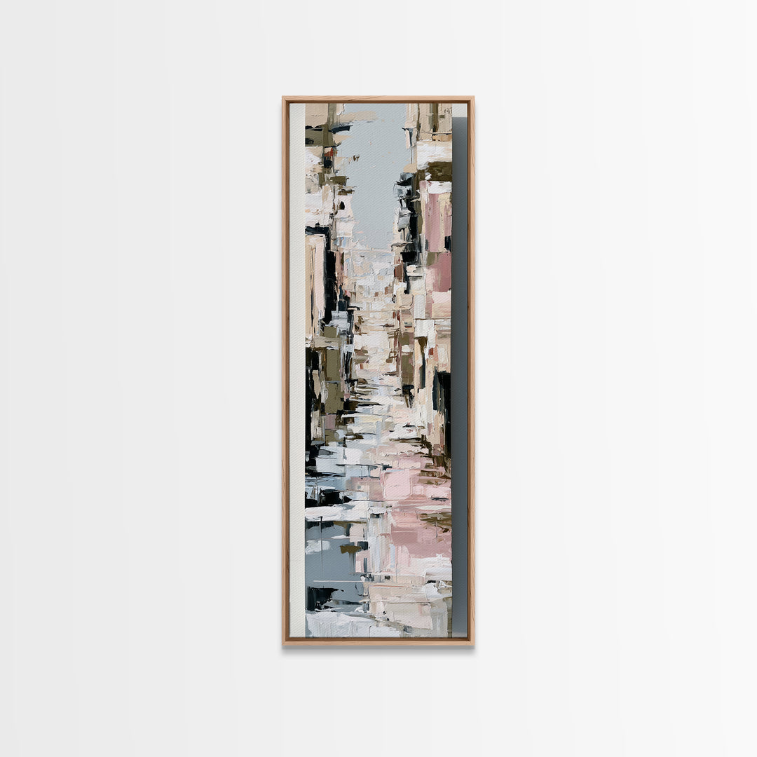 Distorted City Street Canvas Print, Expressionist Art, Minimalist Decor, Living Room Decor, Fine Art, Expression, EXP-1x3-37