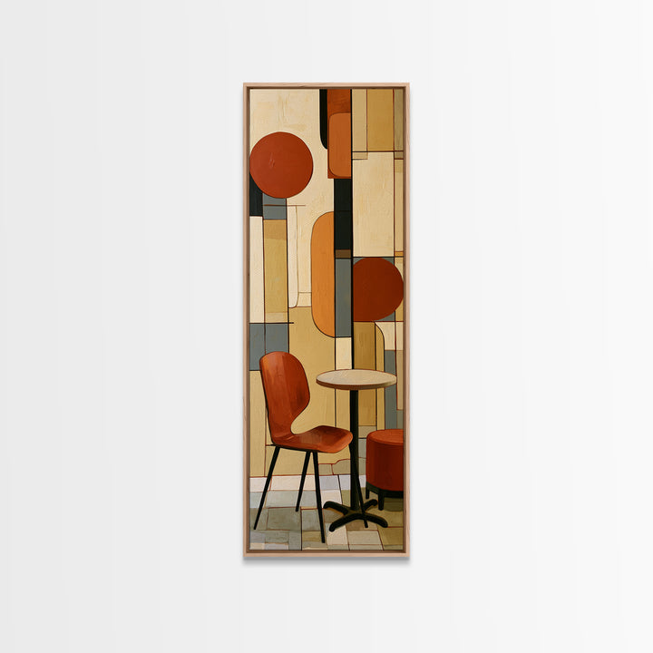 Lonely Caf Table Canvas Print, Expressionist Art, Blue Wall Art, Living Room Decor, Fine Art, Expression, Luxury Decor, EXP-1x3-41