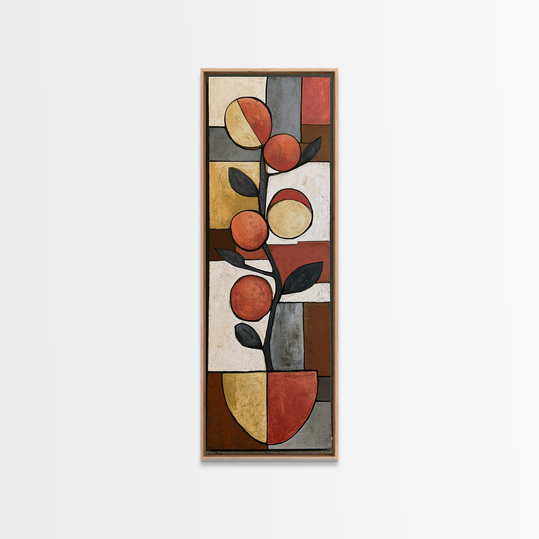 Bold Still Life of Fruit Framed Canvas Print, Expressionist Art, Textured Painting, Living Room Decor, Abstract Art, Expression, EXP-1x3-53