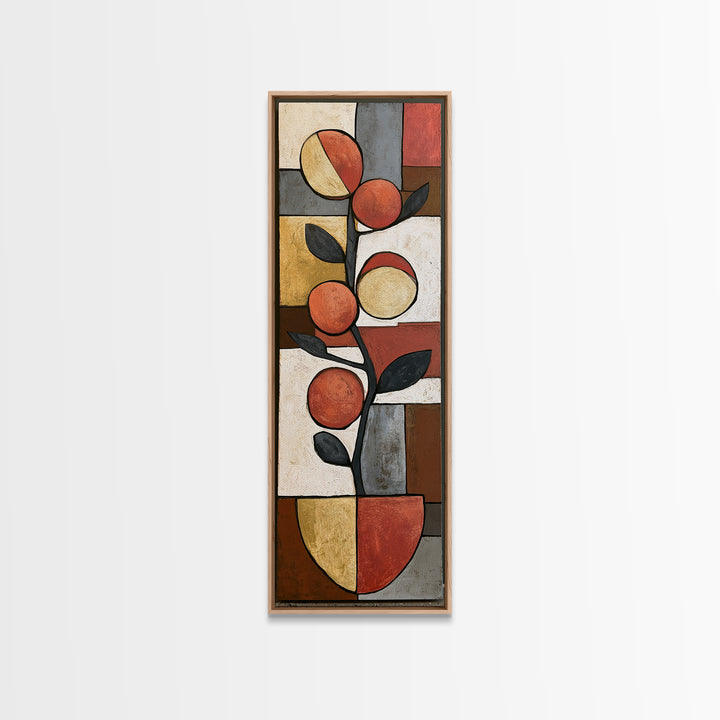 Bold Still Life of Fruit Framed Canvas Print, Expressionist Art, Textured Painting, Living Room Decor, Abstract Art, Expression, EXP-1x3-53