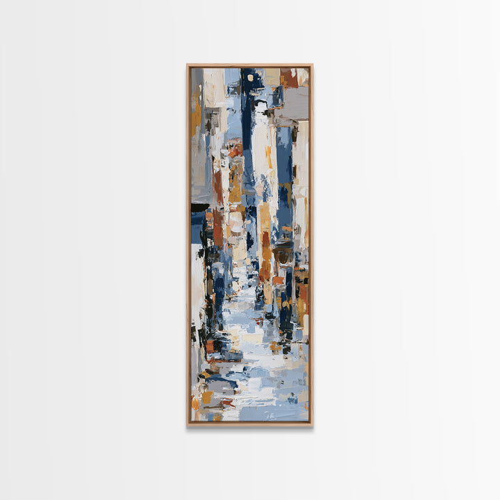 Distorted City Street Framed Canvas Print, Expressionist Art, Painting, Living Room Decor, Expression, Abstract Wall Art, EXP-1x3-61