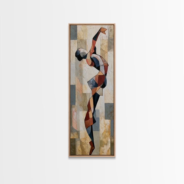 Dancer Figure Fractured into Vibrant Movement Canvas Print, Expressionist Art, Modern Art, Living Room Decor, Oil Painting, EXP-1x3-88