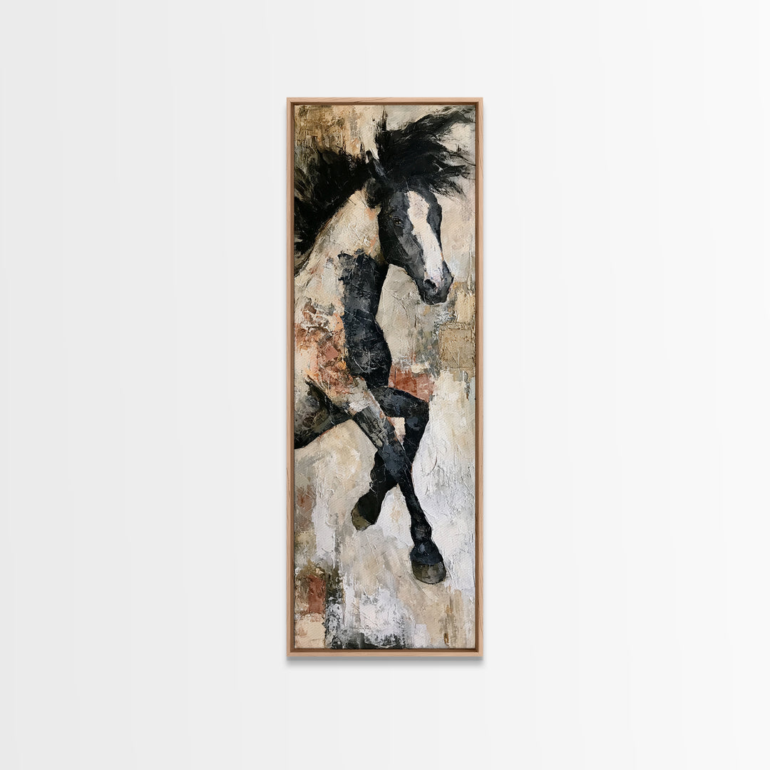 Expressionist Horse in Motion with Wild Mane Canvas Print, Expressionist Art, Room Decor, Living Room Decor, Expression, EXP-1x3-94