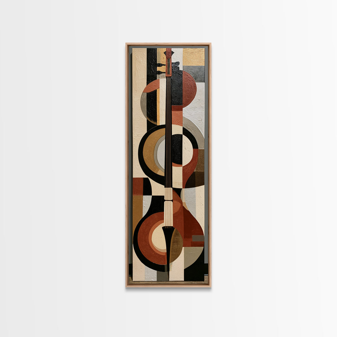 Violinist Painted in Electric Brush Marks Canvas Print, Expressionist Art, Boho Decor, Living Room Decor, Oil Painting, EXP-1x3-97