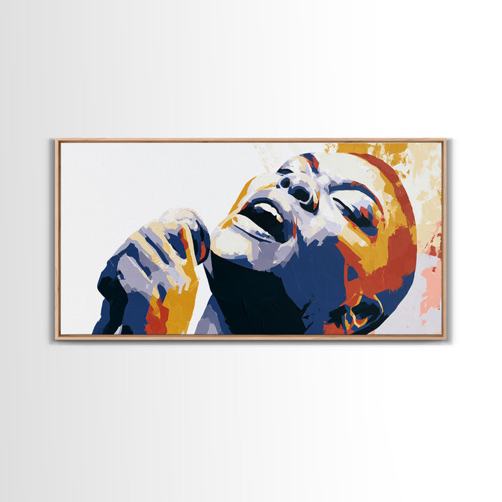 Portrait of a Singer Framed Canvas Print, Expressionist Art, Fine Art Print, Living Room Decor, Oil Painting, Expression, EXP-2x1-16