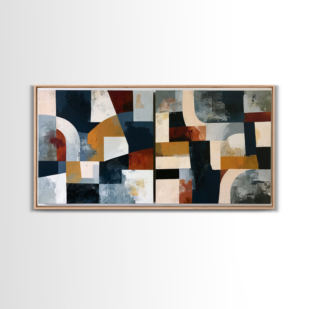 Stormy Landscape Painted Framed Canvas Print, Expressionist Art, Original Painting, Living Room Decor, Fine Art, Expression, EXP-2x1-23