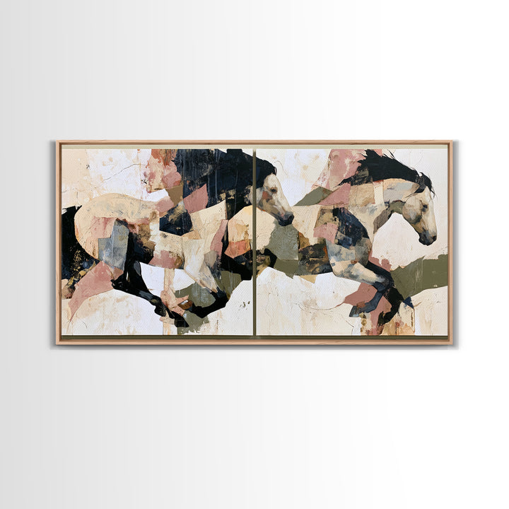 Expressionist Horse in Motion with Wild Mane Canvas Print, Expressionist Art, Minimalist Decor, Living Room Decor, Expression, EXP-2x1-30