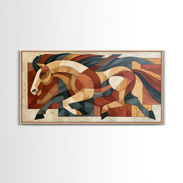 Expressionist Horse in Motion with Wild Mane Canvas Print, Expressionist Art, Painting, Living Room Decor, Fine Art, Expression, EXP-2x1-78
