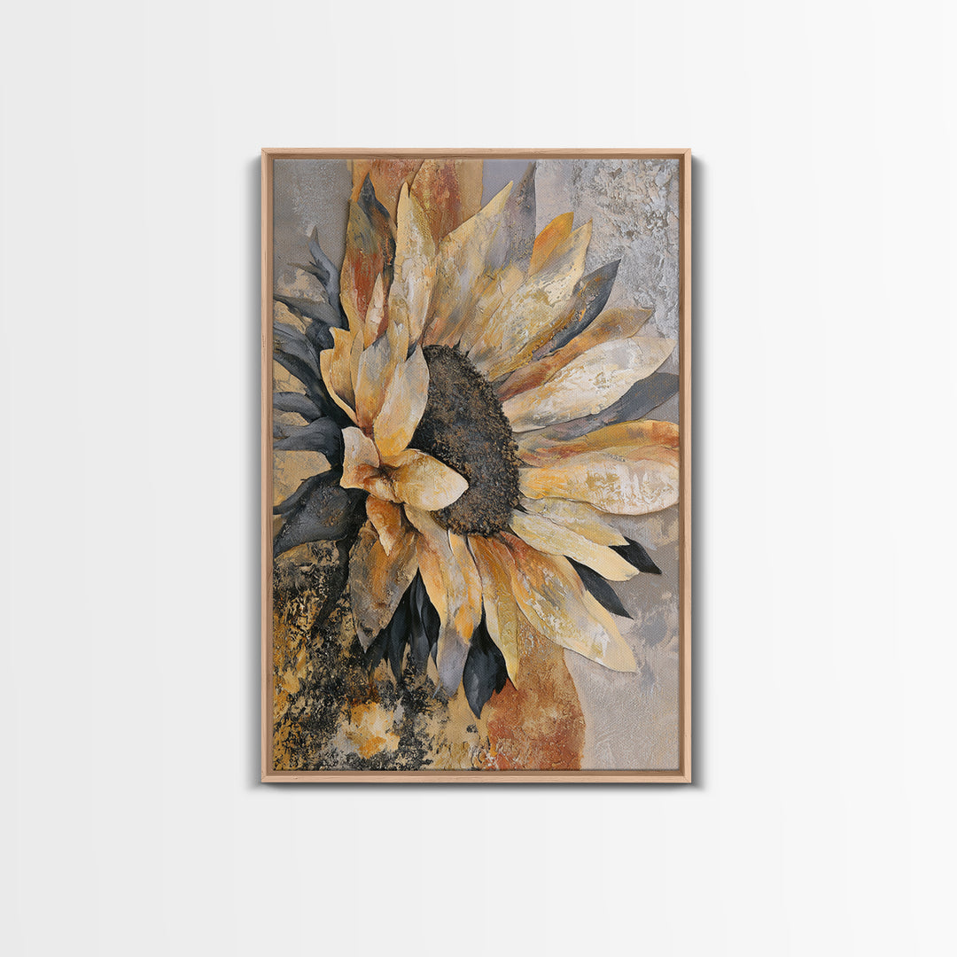 Sunflowers Twisting in Intense Painted Energy Canvas Print, Expressionist Art, Gallery Decor, Living Room Decor, Expression, EXP-2x3-16