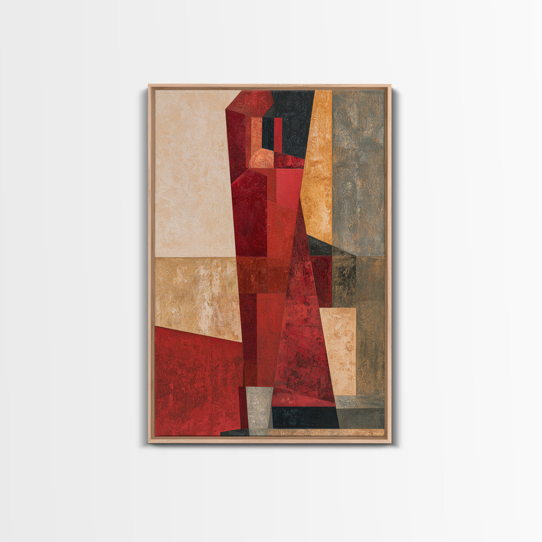 Red Room Interior Abstraction Without Realistic Furniture Canvas Print, Expressionist Art, Room Decor, Living Room Decor, EXP-2x3-3