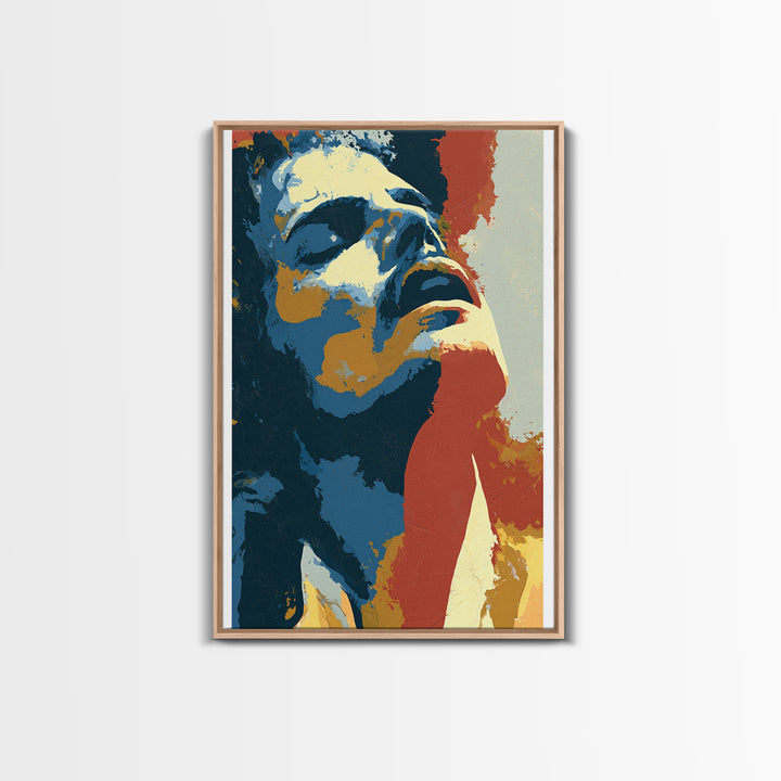 Portrait of a Singer Framed Canvas Print, Expressionist Art, Contemporary Art, Living Room Decor, Fine Art, Expression, EXP-2x3-4