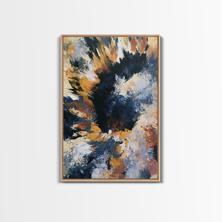 Sunflowers Twisting in Intense Painted Energy Canvas Print, Expressionist Art, Digital Prints, Living Room Decor, Expression, EXP-2x3-64