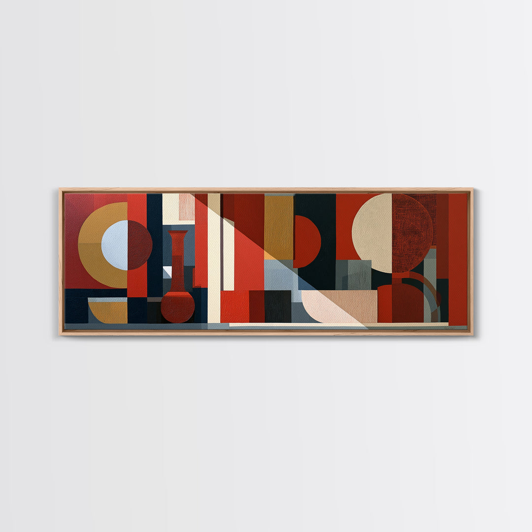 Red Room Interior Abstraction Canvas Print, Expressionist Art, Minimalist Decor, Living Room Decor, Expression, Fine Art Print, EXP-3x1-35