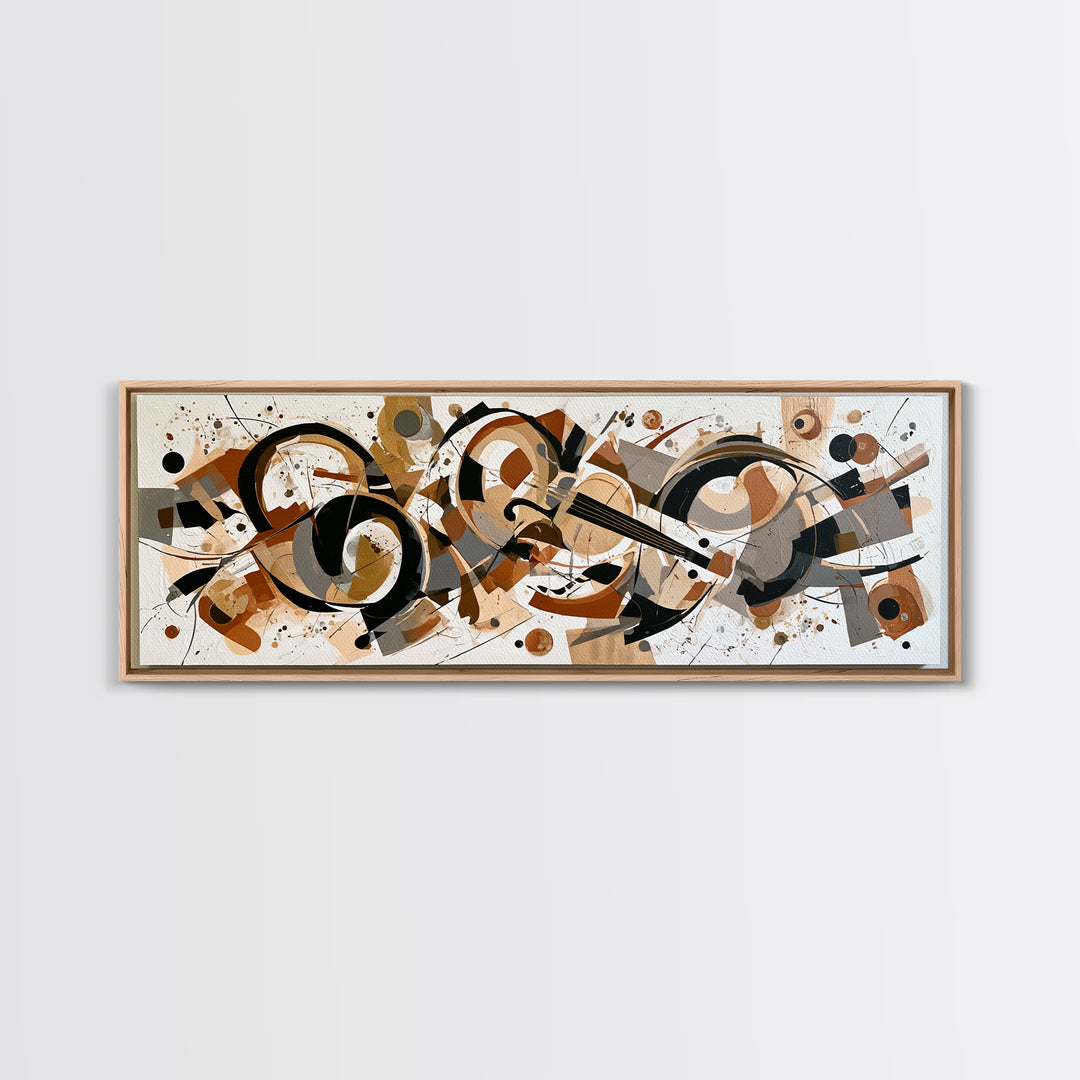 Violinist Painted in Electric Brush Marks Canvas Print, Expressionist Art, Minimalist Wall Art, Living Room Decor, Expression, EXP-3x1-53