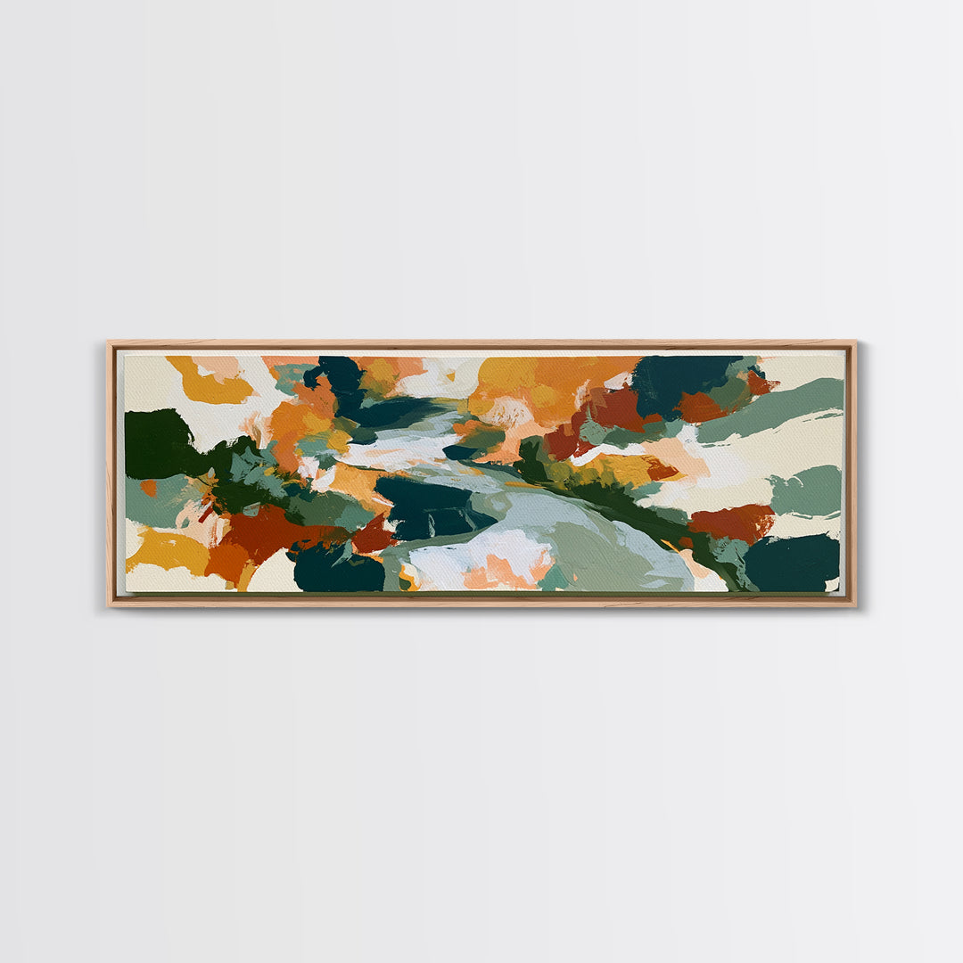 Garden Path with Thick Green and Orange Canvas Print, Expressionist Art, Downloadable Prints, Living Room Decor, Expression, EXP-3x1-54