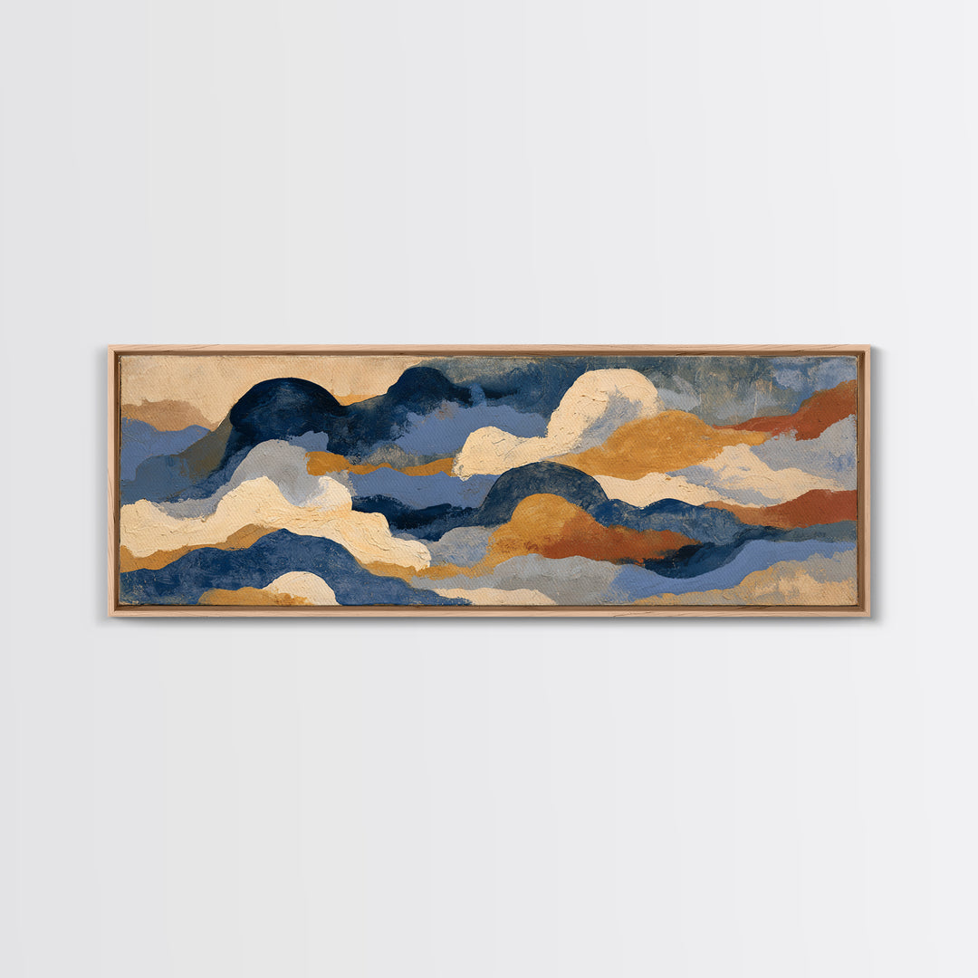 Stormy Landscape Painted Framed Canvas Print, Expressionist Art, Original Art, Living Room Decor, Fine Art, Expression, EXP-3x1-67