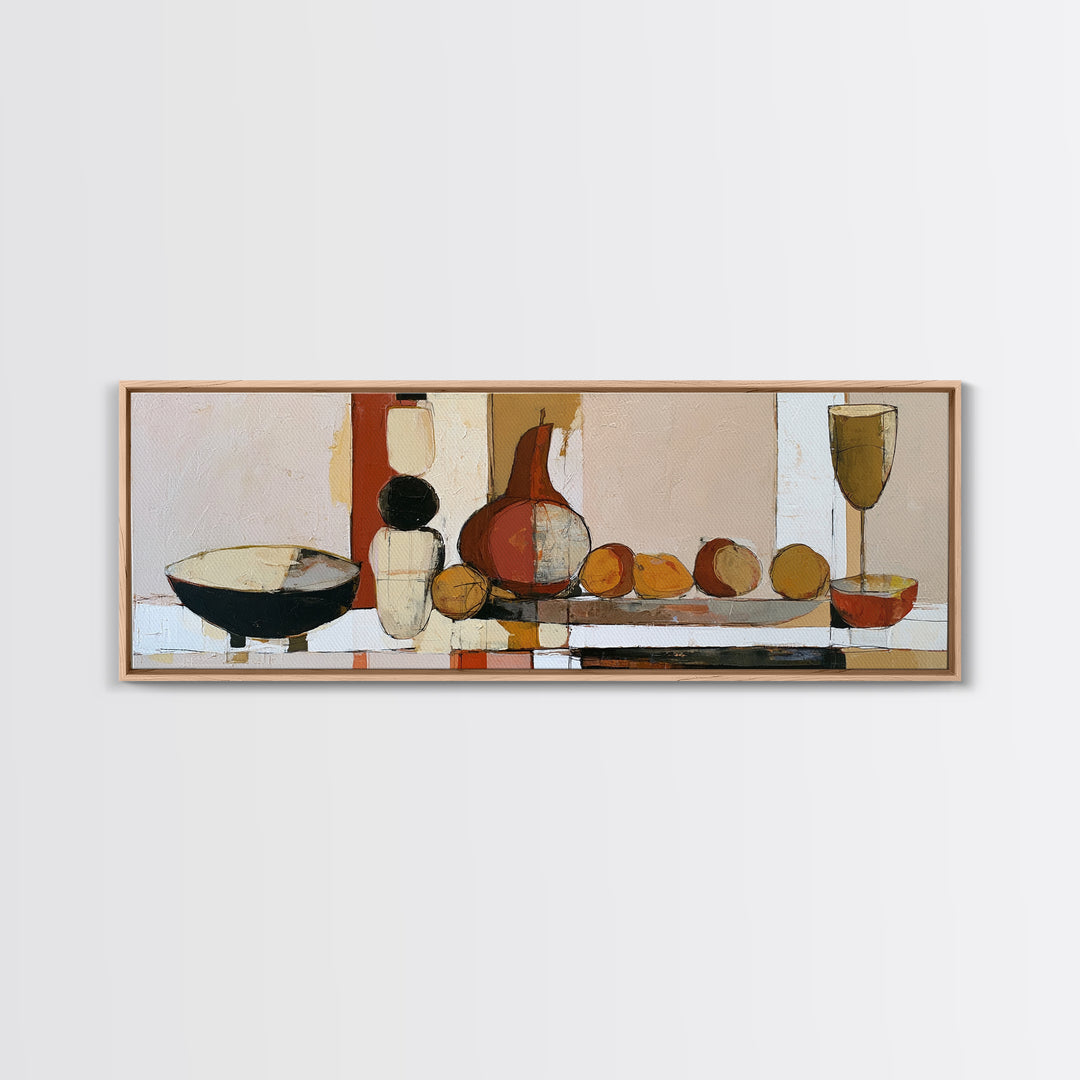 Bold Still Life of Fruit Framed Canvas Print, Expressionist Art, Downloadable Prints, Living Room Decor, Abstract Art, EXP-3x1-81