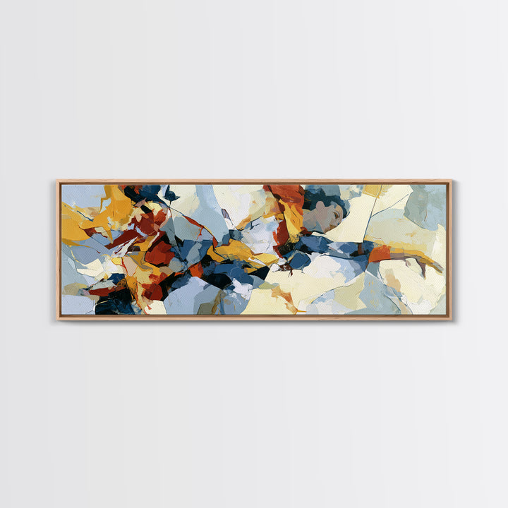 Dancer Figure Fractured into Vibrant Movement Canvas Print, Expressionist Art, Digital Art, Living Room Decor, Expression, EXP-3x1-92