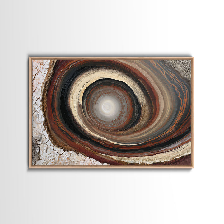 Moonlit Village with Swirling Unnatural Color Canvas Print, Expressionist Art, Abstract Painting, Living Room Decor, Expression, EXP-3x2-16