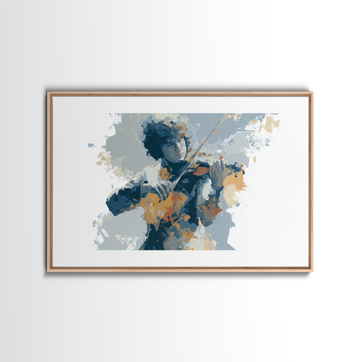 Violinist Painted in Electric Brush Marks Canvas Print, Expressionist Art, Modern Art, Living Room Decor, Fine Art, Expression, EXP-3x2-17