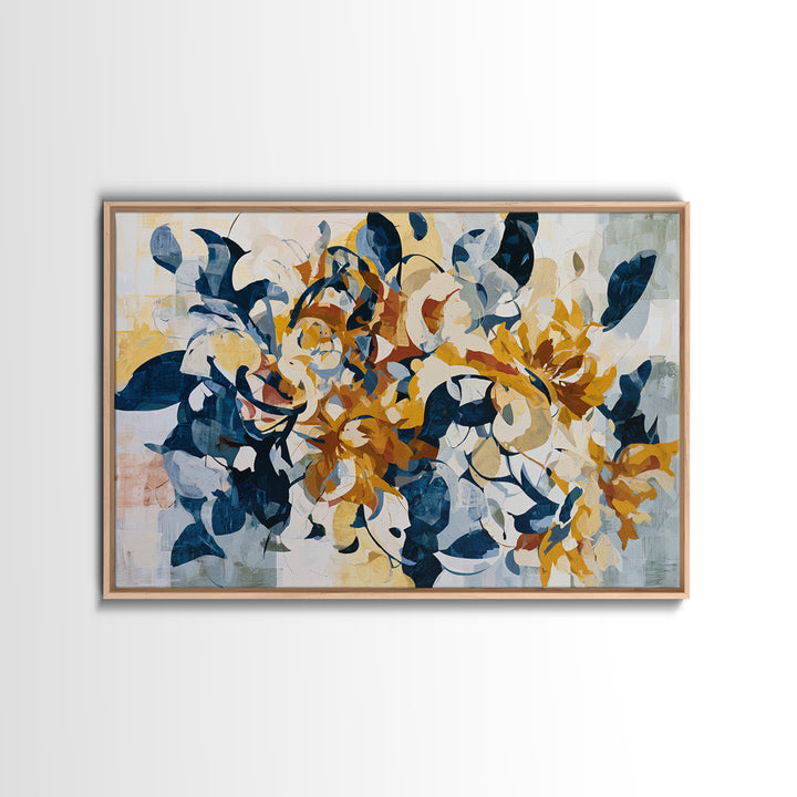 Sunflowers Twisting in Intense Painted Energy Canvas Print, Expressionist Art, Downloadable Prints, Living Room Decor, EXP-3x2-36
