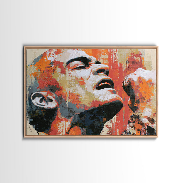 Portrait of a Singer Canvas Print, Expressionist Art, Contemporary Art, Living Room Decor, Fine Art, Expression, Original Art, EXP-3x2-72