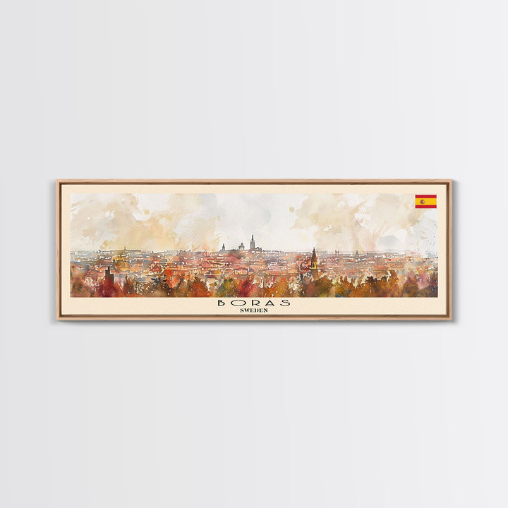Bordeaux France Panoramic Travel Poster, Framed Canvas Print or Metal Wall Art, Travel Art, Home Decor, Panoramic Painting, Midcentury Art