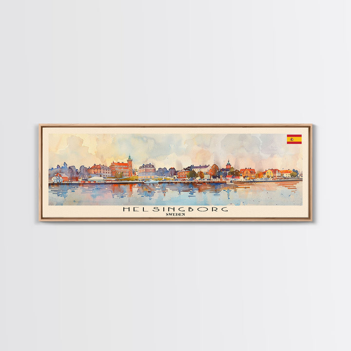 Helsingborg Sweden Travel Print Wall Art, Panoramic City Art, Travel Art, Wall Decor, Vacation Gift, Framed Canvas Print Or Metal Art
