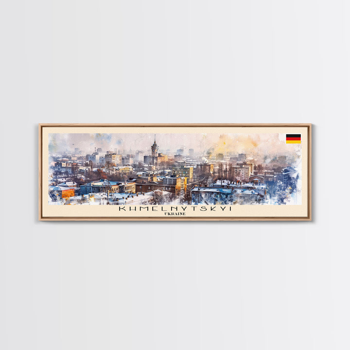 Khmelnytskyi Ukraine Travel Art, City Art, Framed Canvas Print or Metal Wall Art, Europe Travel Poster, Panoramic Wall Art, Extra Wide Wall Art