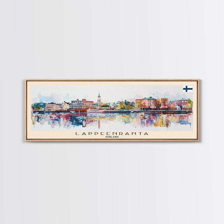 Lappeenranta Finland Panoramic Travel Poster, Framed Canvas Print or Metal Wall Art, Travel Art, Home Decor, Panoramic Painting, Midcentury Art