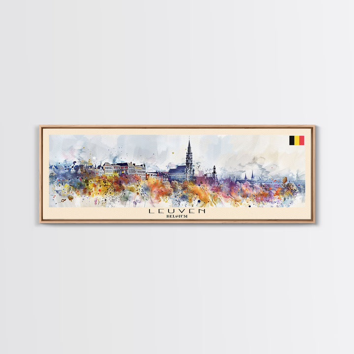 Leuven Belgium Wall Art, Panoramic Travel Poster, Panoramic Framed Canvas Print, City Wall Art, Wall Hanging Home Decor, Travel Art