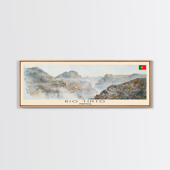 Rio Tinto Panoramic Travel Poster, Framed Canvas Print or Metal Wall Art, Travel Art, Home Decor, Panoramic Painting, Midcentury Art