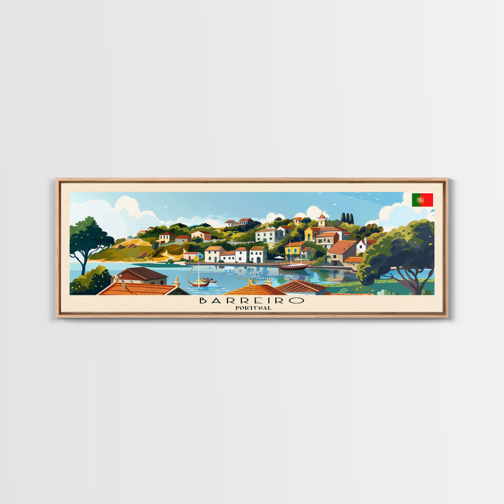 Barreiro Portugal Travel Print Wall Art, Panoramic City Art, Travel Art, Wall Decor, Vacation Gift, Framed Canvas Print Or Metal Art