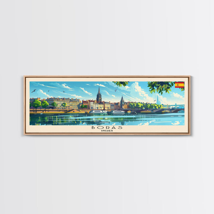 Borås Sweden Travel Art, City Art, Framed Canvas Print or Metal Wall Art, Europe Travel Poster, Panoramic Wall Art, Extra Wide Wall Art