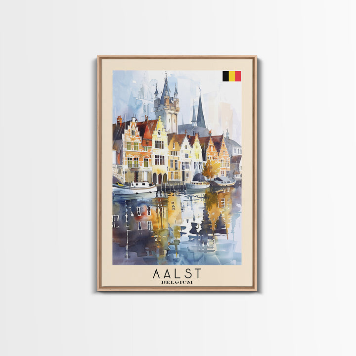 Colorful Aarhus Denmark Autumn Scene, Framed Canvas Print, Ideal for Living Room Art, Rustic Decor, Home Decoration
