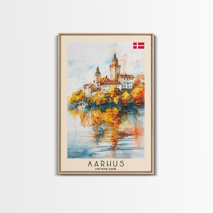 Serene Šabac Serbia Riverside View, Framed Canvas Print, Bedroom Wall Art, Farmhouse Style, Perfect Home Decor