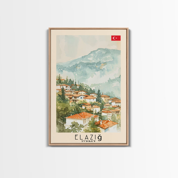 Serene Elazığ, Turkey Framed Canvas Print. Picturesque Wall Art for Living Room or Bedroom Decor, Beautiful Travel Poster.