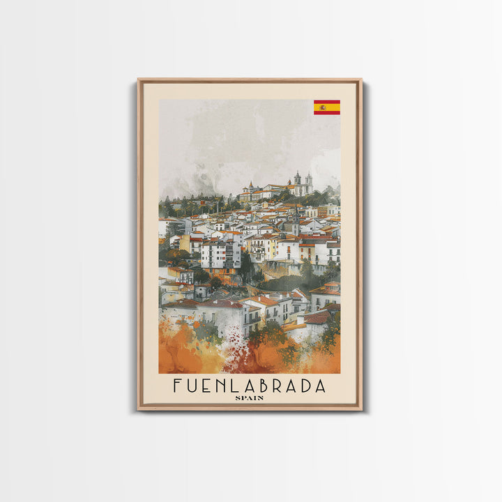 Fuenlabrada, Spain Travel Poster Art, Framed Canvas Print for Living Room or Bedroom, Spanish Wall Art, Home Decoration