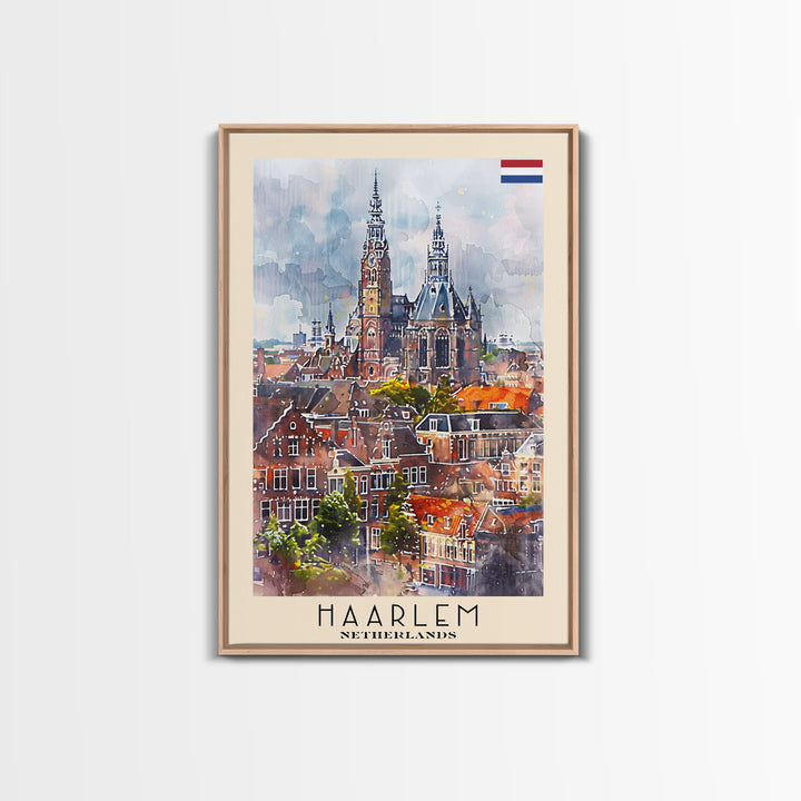Haarlemmermeer Netherlands Water View Art, Framed Canvas Print, Bedroom Wall Art, Travel Poster, Home Decoration, Dutch Wall Art