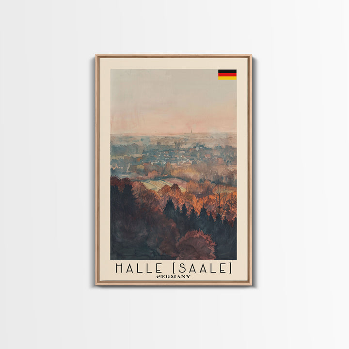 Halle Germany Scenic View Art, Framed Canvas Print, Bedroom Wall Art, Travel Poster Art, Home Decoration, German Wall Art
