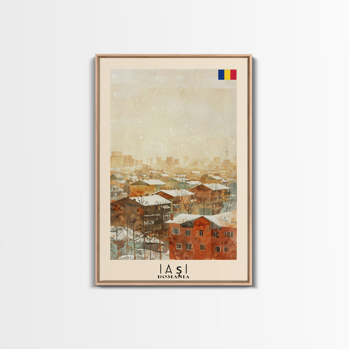 Iasi Romania Winter Scene Art Print, Stunning Canvas Print for Seasonal Home Decor, Travel Poster for Living Room Wall Art, Romanian Cityscape