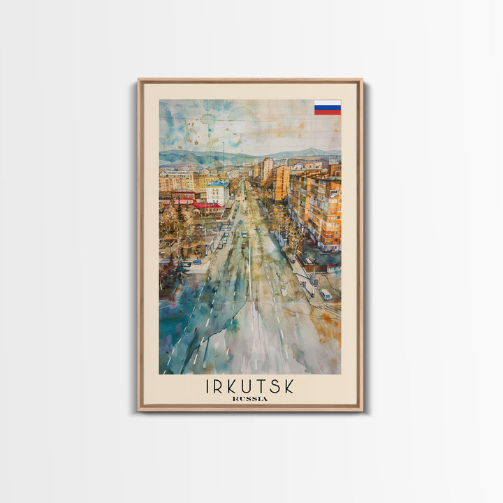 Irkutsk Russia Urban Cityscape Art Print, Stunning Canvas Print for Home Decor, Travel Poster for Living Room Wall Art, Russian City View