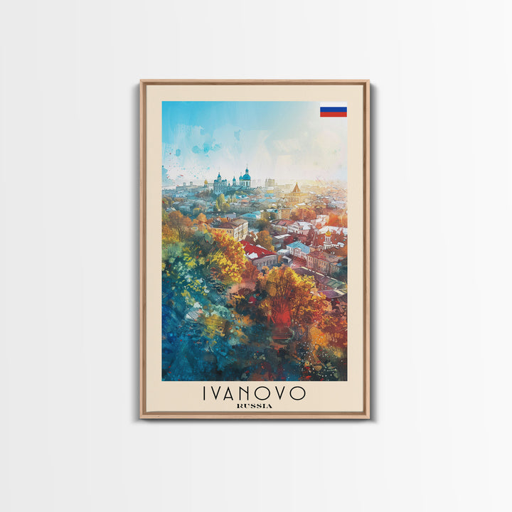 Ivanovo Russia Historic Town Art Print, Vibrant Canvas Print for Home Decor, Travel Poster for Living Room Wall Art, Russian Heritage View
