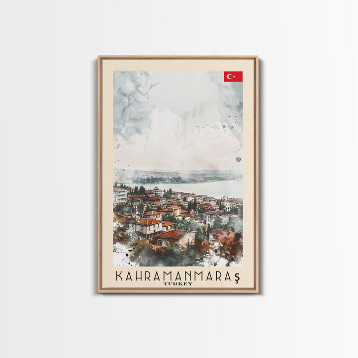 Kahramanmaras Turkey Historical View, Framed Canvas Print, Travel Poster, Cultural Wall Art, Bedroom Decor, Ancient Cityscape, Rich Home Decoration