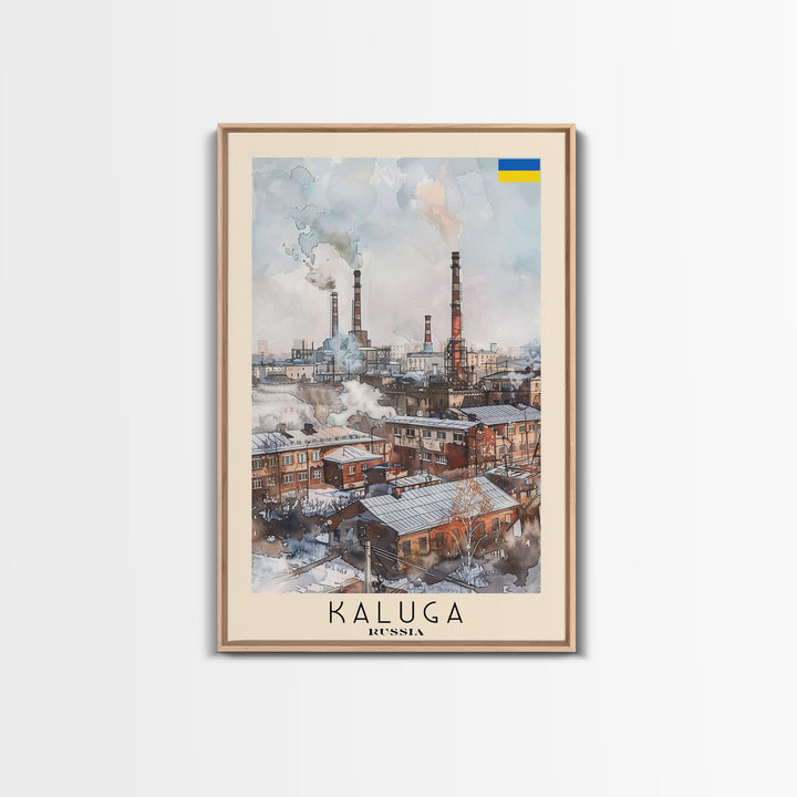 Kaluga Russia Cityscape View, Framed Canvas Print, Travel Poster, Wall Art, Urban Decor, Modern Home Decoration, Living Room Art, Russian City